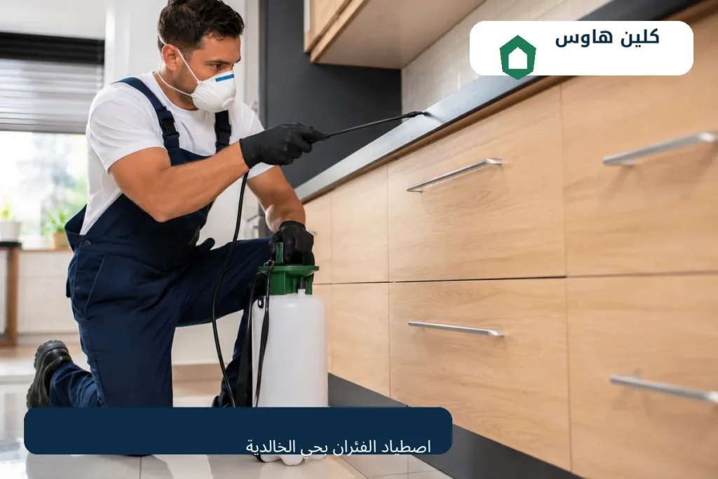 فني مكافحة قوارض يفحص المطبخ بحي الخالدية - كلين هاوس