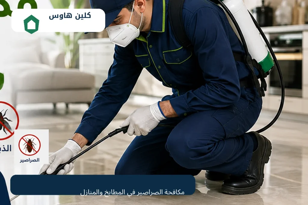 شركة رش صراصير حي الخالدية وفحص أماكن الاختباء - كلين هاوس