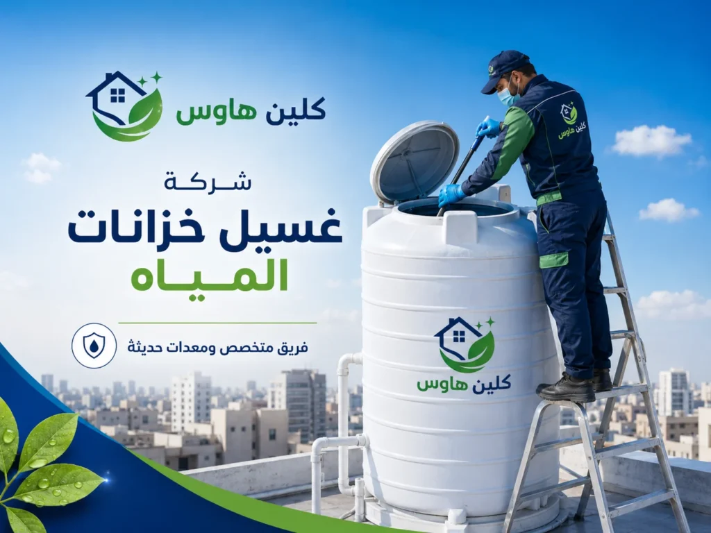 تنظيف خزان مياه كبير بحي المبعوث بواسطة فريق كلين هاوس
