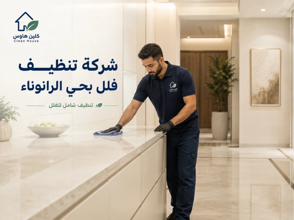 تنظيف أرضيات فيلا بحي الرانوناء من كلين هاوس